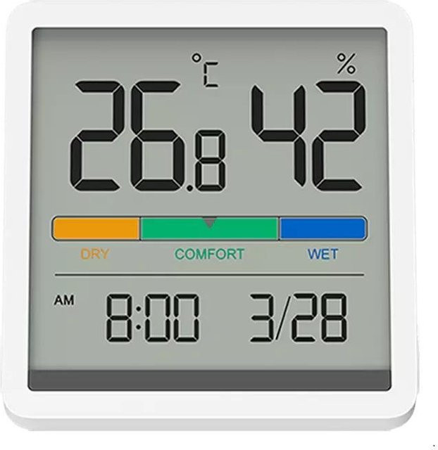 Xiaomi Miiiw Mute Temperatur und Luftfeuchtigkeit Monitor mit 3,34 Zoll LCD Display in Grün und Weiß - Bild 1