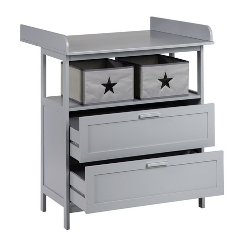 Wickelkommode roba Hamburg in Grau, wandelbar zur Kommode für das Babyzimmer, B/T/H: 87 x 75 x 100 cm - Bild 4