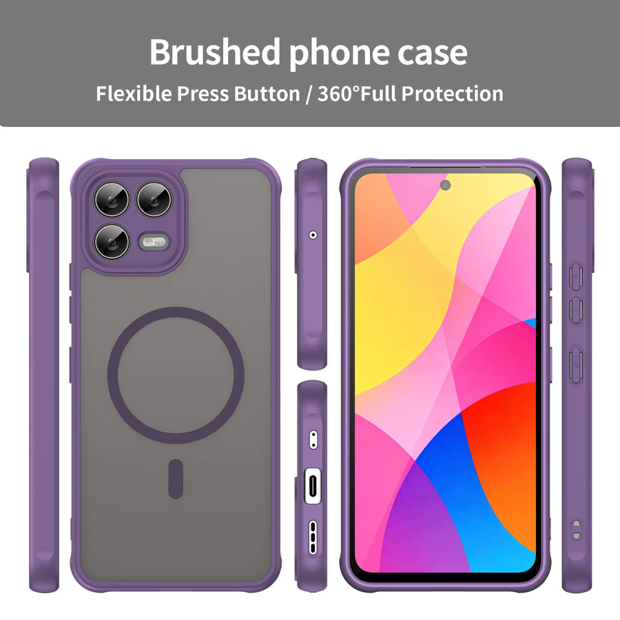 Magnetische Handyhülle für T-Mobile REVVL 8 Pro und T Phone 3 Pro mit buntem Design in Schwarz und Lila, mattiert - Bild 4