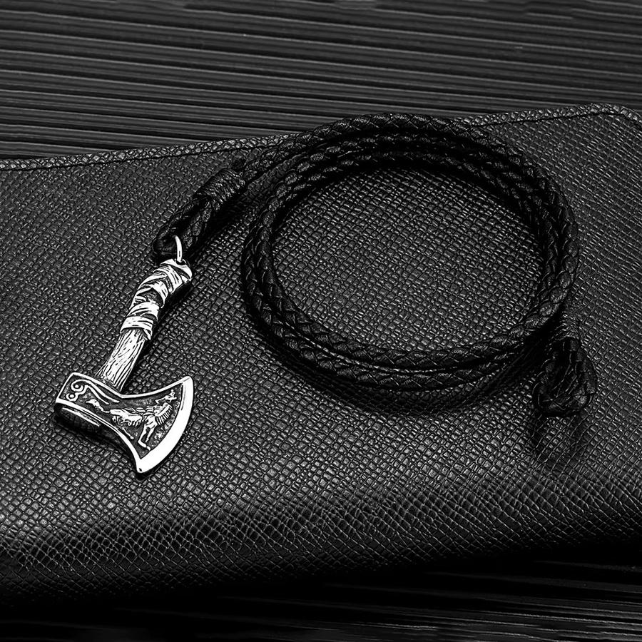 NORTHMAN Armband, Edelstahl, Leder, Silber, Unisex - Bild 2