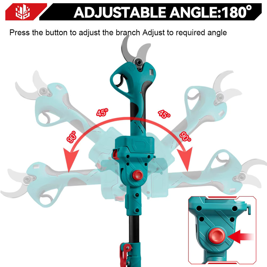 ONEVAN 2in1 Teleskop-Gartenschere mit 2800W bürstenlosem Motor und 45mm Schneidkapazität für Makita 18V LXT Akkus - Bild 4