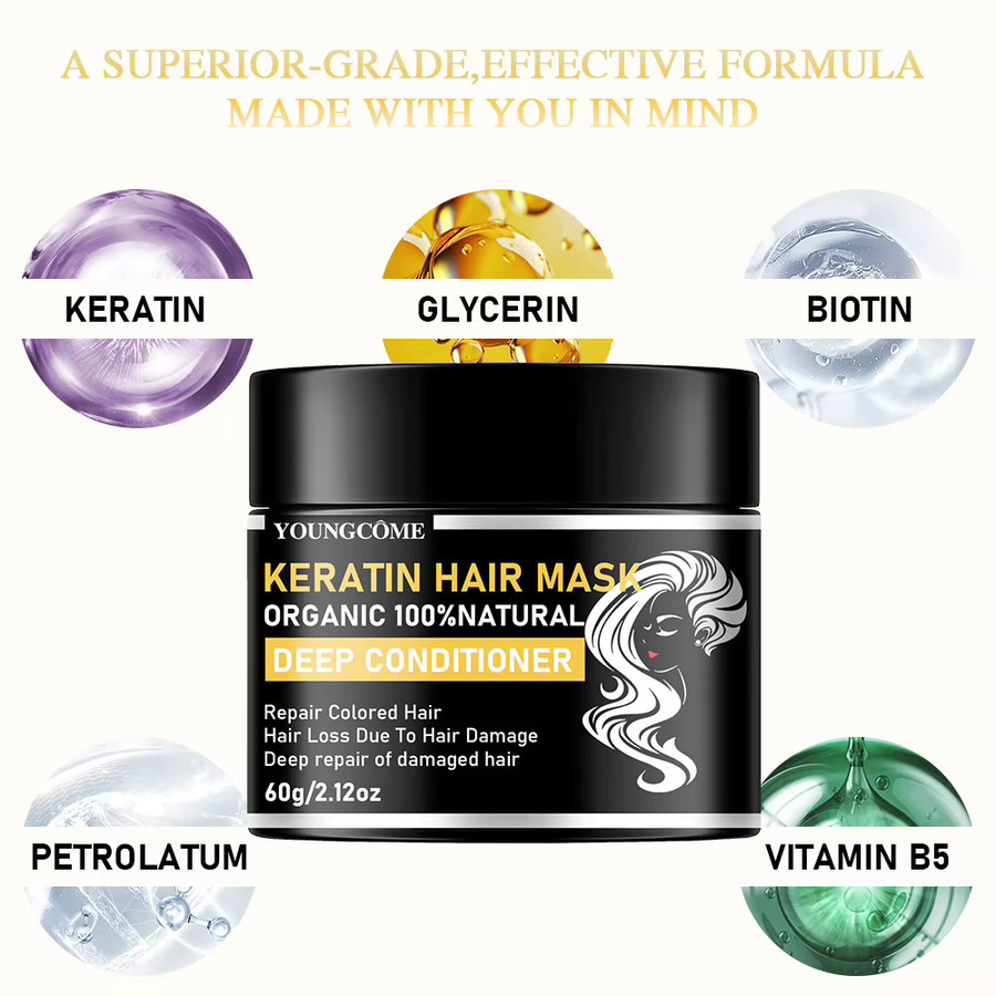 YOUNGCOME Keratin Haarmaske, trockenes Haar, Unisex - Bild 5