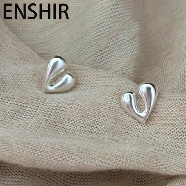ENSHIR Ohrstecker Herz, Silber, Damen - Bild 1