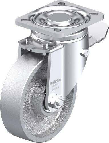 Blickle Stahlblech-Lenkrolle LH-G 125K-1-ST in Silber, Rad-Durchmesser: 125 mm, Tragfähigkeit: 450 kg - Bild 1