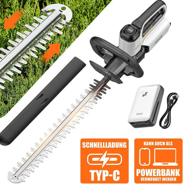 Litheli U20 Akku-Heckenschere 20V mit 2.0Ah Akku in Schwarz-Weiß - Bild 2