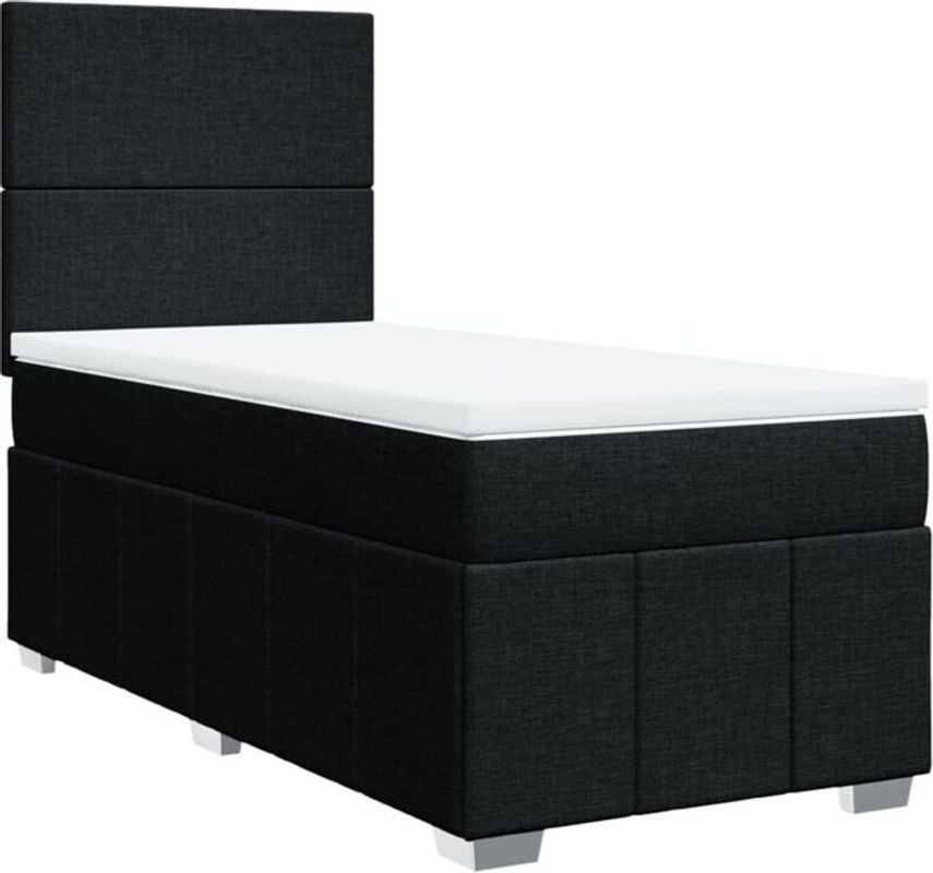 vidaxl Boxspringbett mit Matratze aus Stoff in Schwarz B/T/H: 100 x 200 x 140,5 cm - Bild 1