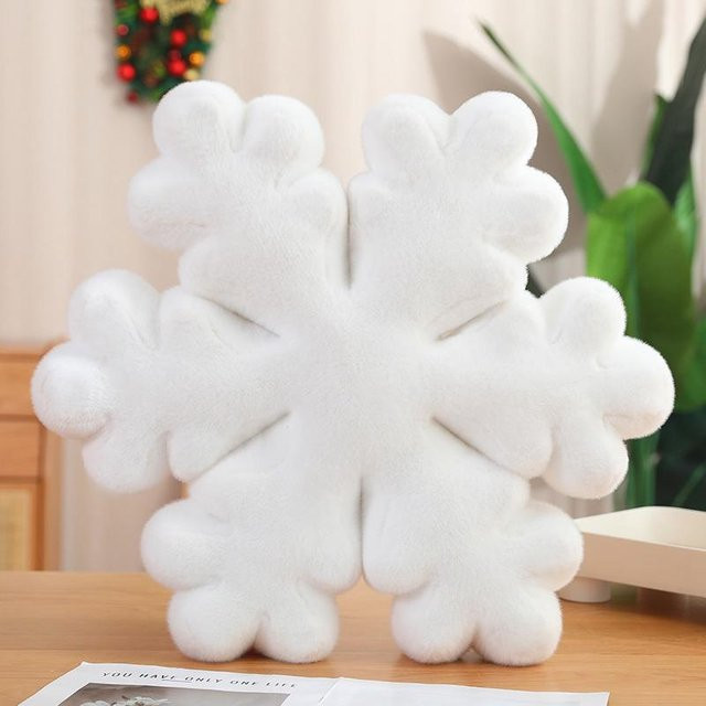 BC Pet Supplies Schneeflocken Plüsch-Schneekissen, weiß, 40cm, ab 14 Jahren - Bild 1
