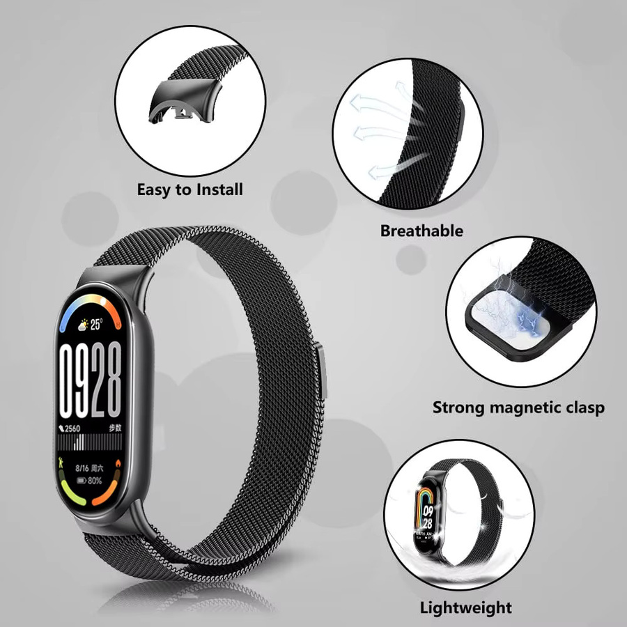 Uhrenarmband Edelstahl, Magnetisch, Mi Band 10 - Bild 2