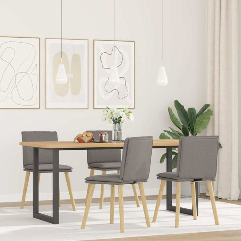 4er Set Esszimmerstühle Modern von Vidaxl in Taupe Meliert und Grau - Bild 1