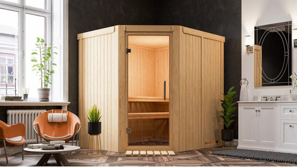 Karibu Sauna Natur in Braun