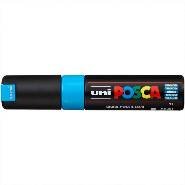 uni POSCA-Marker PC-8K mit 8mm Keilspitze in Türkis - Bild 1