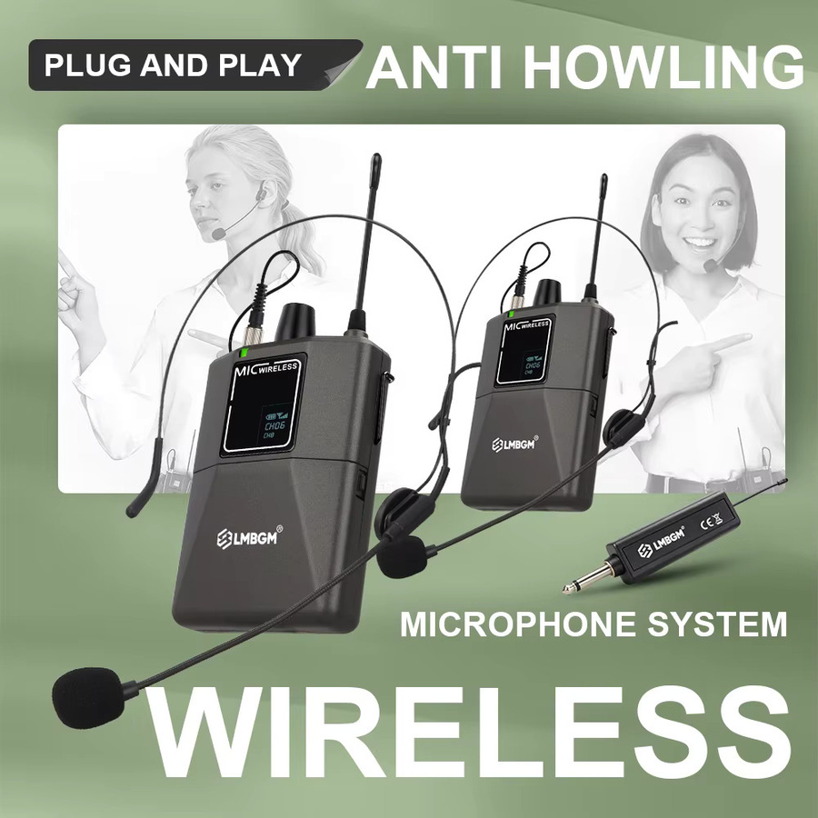 LMBGM W2 Kabelloses Headset-Mikrofon-Set in Schwarz mit USB-C-Ladeempfänger für Reden und Online-Unterricht - Bild 5