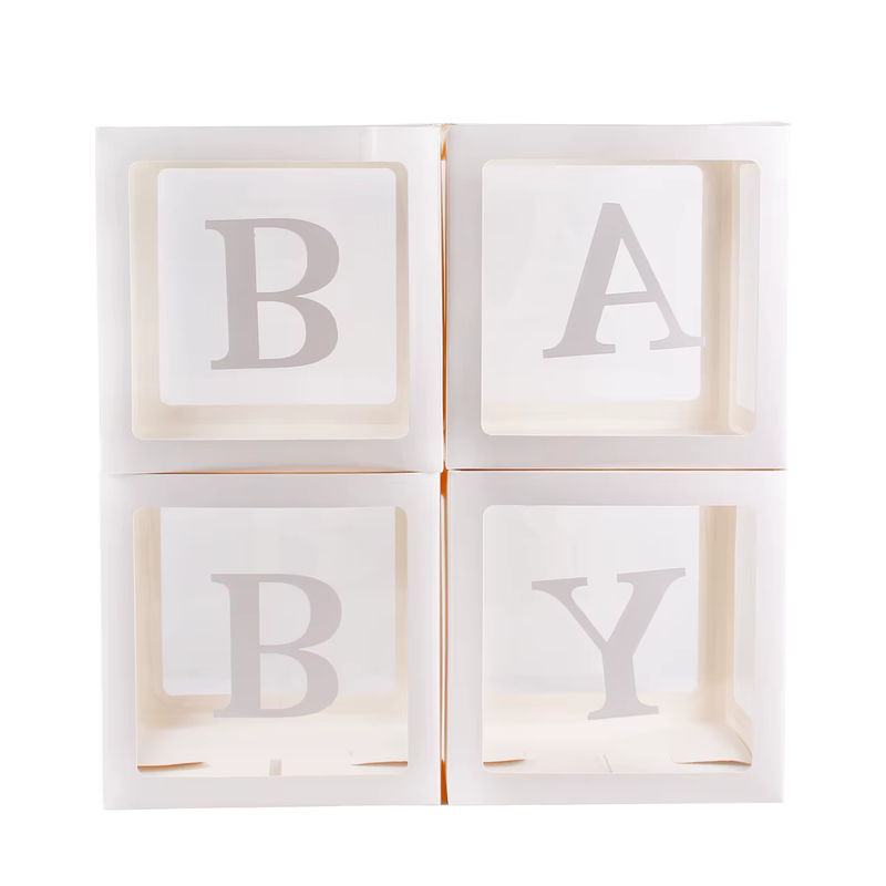 Weiße Baby Briefkasten Ballonbox für Babyparty und Babyshower, Dekoration für den 1. Geburtstag oder zur Geschlechtsenthüllung, Höhe: 25 cm - Bild 4