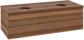 V&B Waschtischunterschrank Antao mit Beleuchtung, Farbe Walnuss/Weiß, B/T/H: 120 x 50 x 50 cm - Bild 1