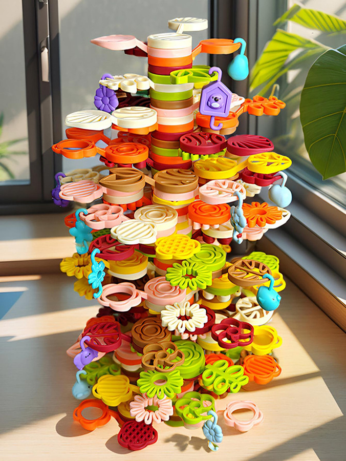 Linyi toy Rainbow Blume Baum Bausteine ab 3 Jahren - Bild 2