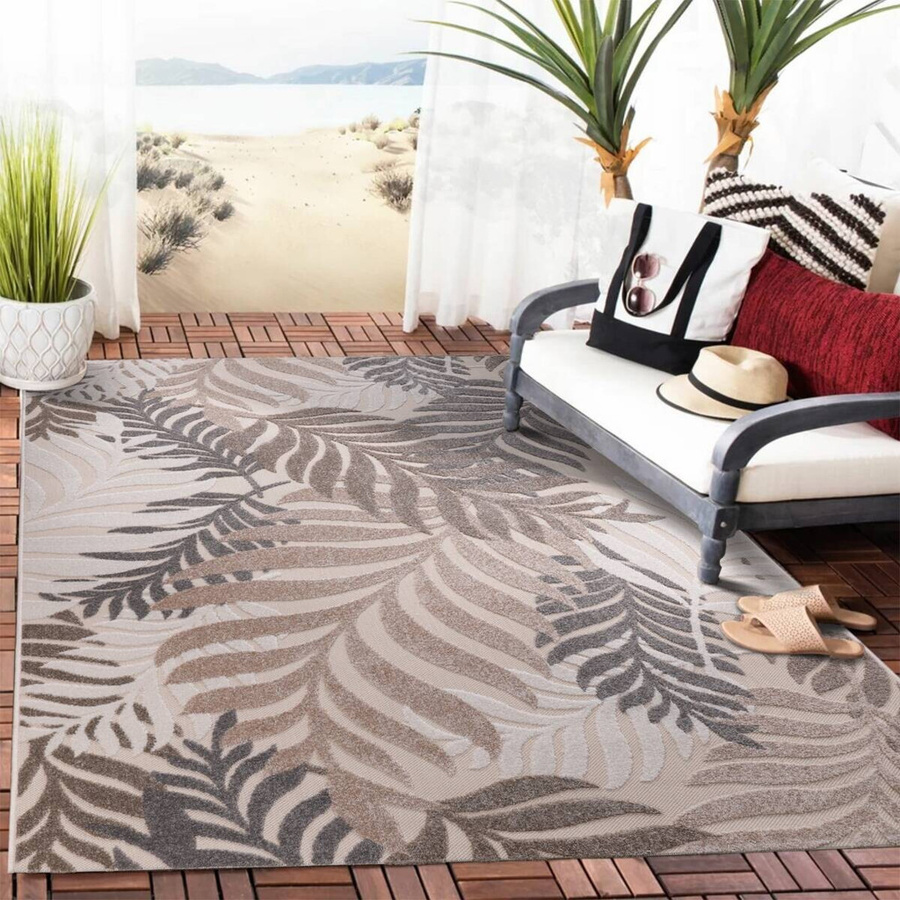 Sanat Outdoorteppich FLORAL in Creme und Beige, B/L: 120 x 170 cm - Bild 3