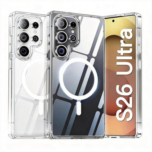 MagSafe Handyhülle für Samsung Galaxy S26 Ultra S25 Edge S24 Plus, magnetische Schutzhülle aus Acryl, transparent - Bild 1