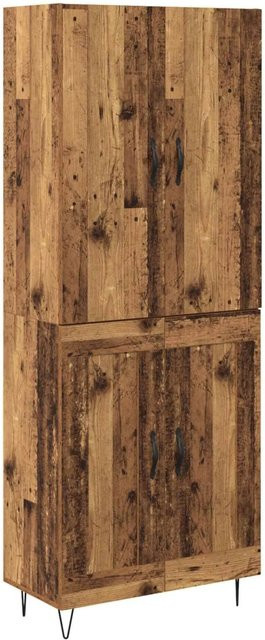 vidaXL Highboard 2-teilig aus Altholz und Glas in Braun B/T/H: 180 x 34 x 60 cm - Bild 1