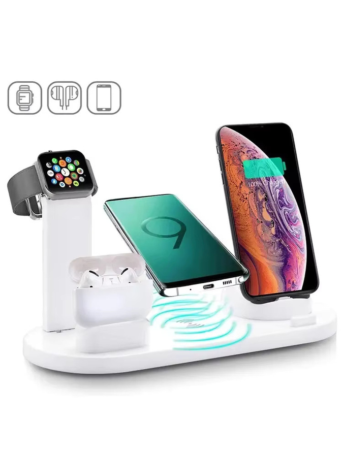 Opansten Drahtloser Ladeständer in Schwarz für iPhone und Samsung sowie AirPods Pro als Schnellladestation - Bild 6