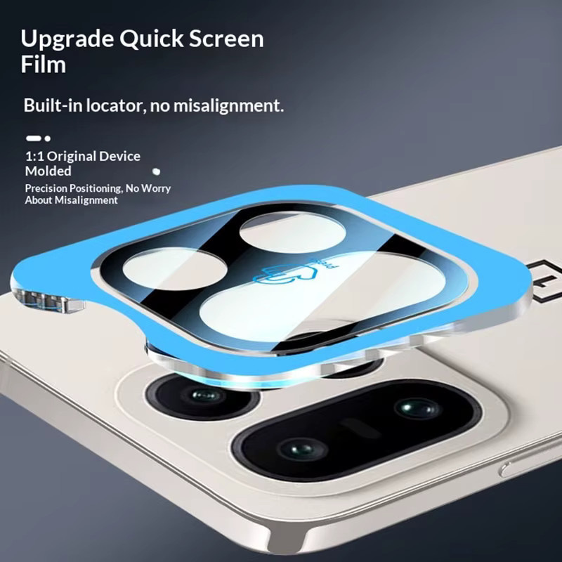 OnePlus 15 Kameraobjektivschutz aus Glas mit Vollkleber und Installationshilfe, Transparent/Schwarz - Bild 3
