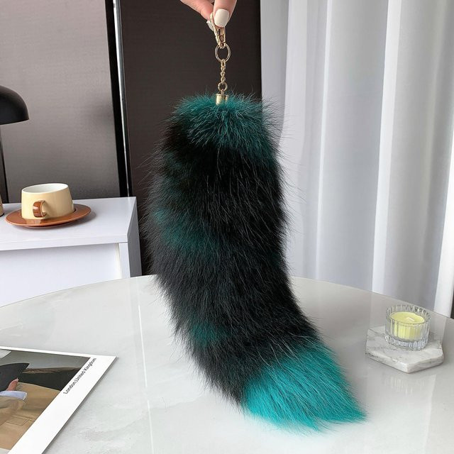 Schlüsselanhänger Fuchsschwanz Pompon, gray, Unisex - Bild 1