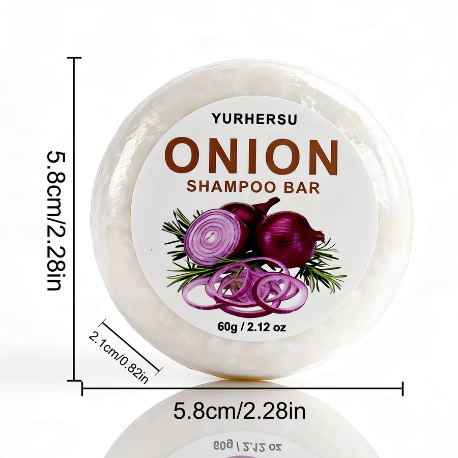 YURHERSU Zwiebel-Shampoo-Bar, Vegane feste Shampoo-Seife gegen Schuppen und trockenes Haar - Bild 2