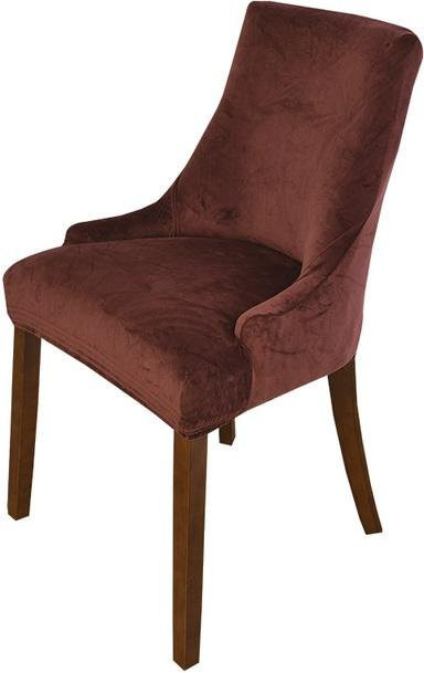 S-EMIGA Samtgetufteter Ohrensesselbezug in Kaffeebraun mit Stretch-Passform aus weichem Spandex - Bild 1