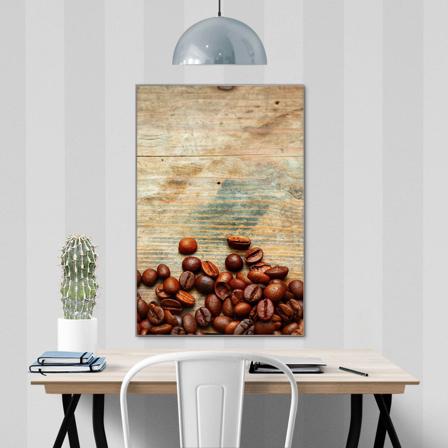 banjado Glas Magnettafel Kaffeebohnen Motiv, rahmenlos, braun, B: 50 cm, H: 75 cm - Bild 1