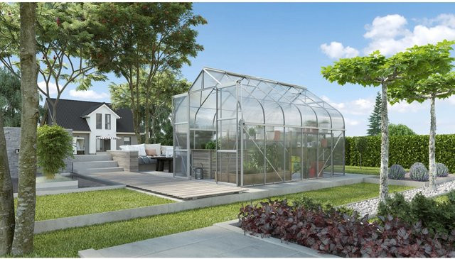 Vitavia Gewächshaus Diana 9900 HKP mit Aluminium-Rahmen und Polycarbonat-Verglasung inklusive Dachfenster, Regenrinnen und Fundamentrahmen, Höhe: 254 cm - Bild 1