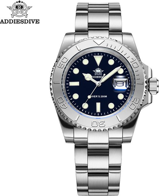 ADDIESDIVE Armbanduhr, Quarz, Edelstahl, Keramiklünette, Herren - Bild 1