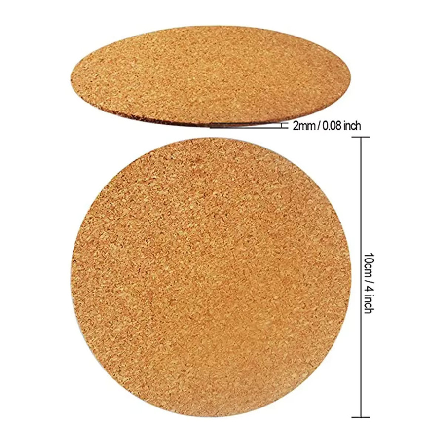 Selbstklebende Korkuntersetzer rund in Braun, 10,16 cm Durchmesser für DIY-Projekte im Büro und Zuhause - Bild 2