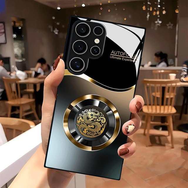 Luxus Glas-Handyhülle mit Farbverlauf für Samsung Galaxy S26 S25 S24 S23 S22 S21 FE Ultra Plus in Schwarz - Bild 1