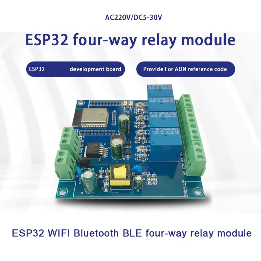Gaqqee ESP32 WLAN und Bluetooth BLE Vierkanal-Relaismodul mit ESP32-WROOM Entwicklungsboard und AC/DC-Stromversorgung - Bild 2