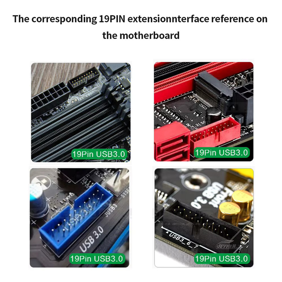 TISHRIC 19Pin zu Typ-C USB 3.0 Konverter Interner Header zu USB 3.1/3.2 Typ C Adapter für PC Motherboard Stecker Riser - Bild 4