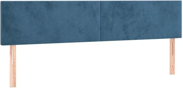 vidaXL LED Kopfteil aus Samt in Dunkelblau mit USB-Ladeport und integrierter Beleuchtung, B/H: 160 x 78-88 cm, Tiefe: 5 cm - Bild 1
