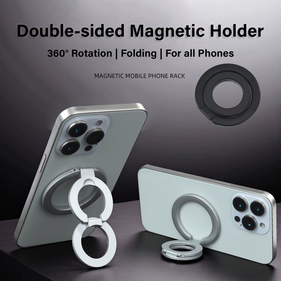 WSSHE MagSafe Magnetständer mit 360 Grad Rotation und Fingerring in Orange für iPhone 17 16 - Bild 2