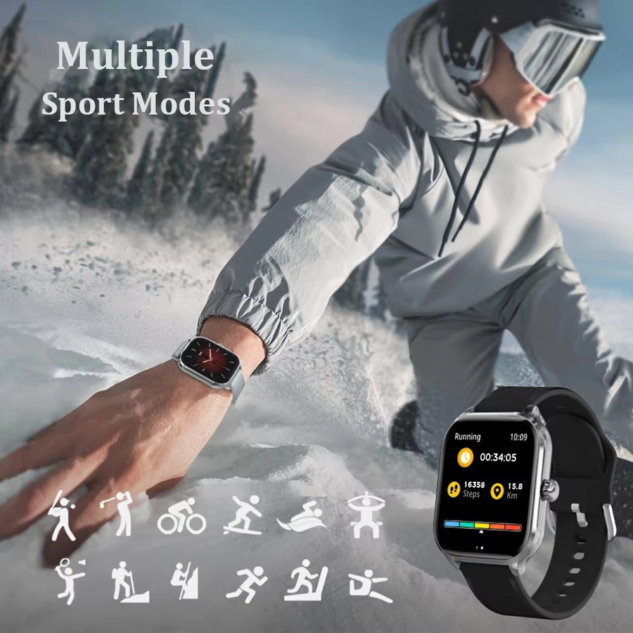 LAXASFIT H9 Promax Smartwatch in Silber mit Bluetooth-Anruffunktion, Herzfrequenz-Monitor und Gesundheits-Tracking - Bild 4