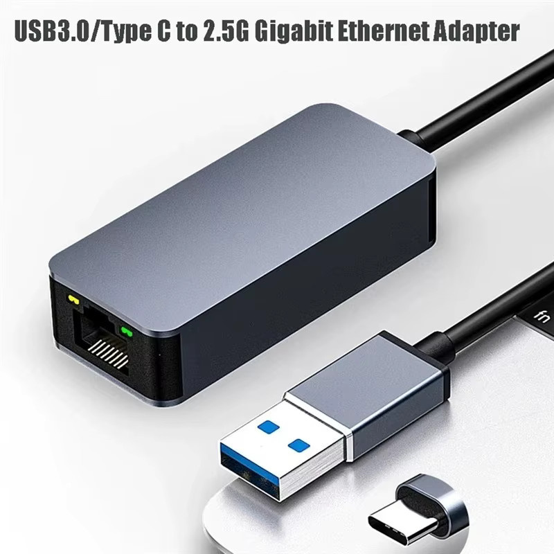Kebidumei USB-C zu RJ45 2,5G Ethernet Adapter, 2500Mbps LAN Netzwerkkarte mit RTL8156 Chip für PC, MacBook und Windows Laptop, Grau - Bild 6