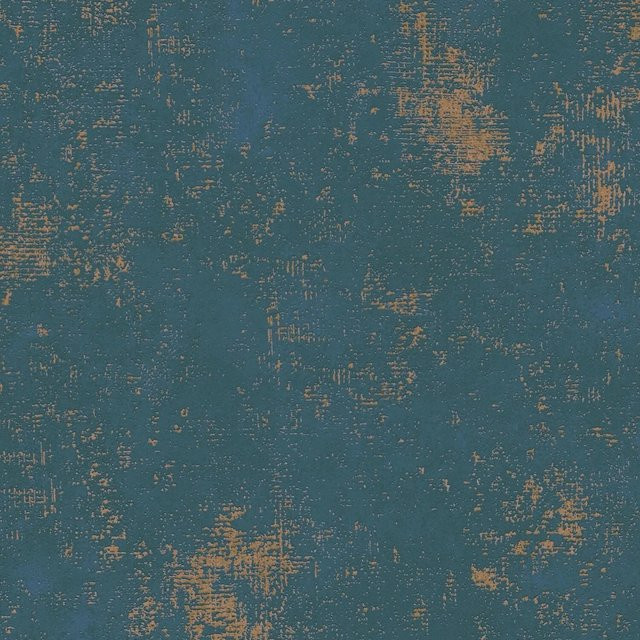 PROFHOME Spachtel Tapete Struktur Metallic in Petrol, Gold und Blau, Vlies, Breite: 0,53 m, Länge: 10,05 m - Bild 1