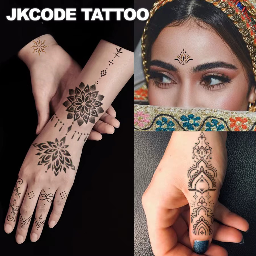 JKCODE TATTOO Set temporäre Tattoos, 6-teilig, Ramadan-Stil, wasserdicht - Bild 3