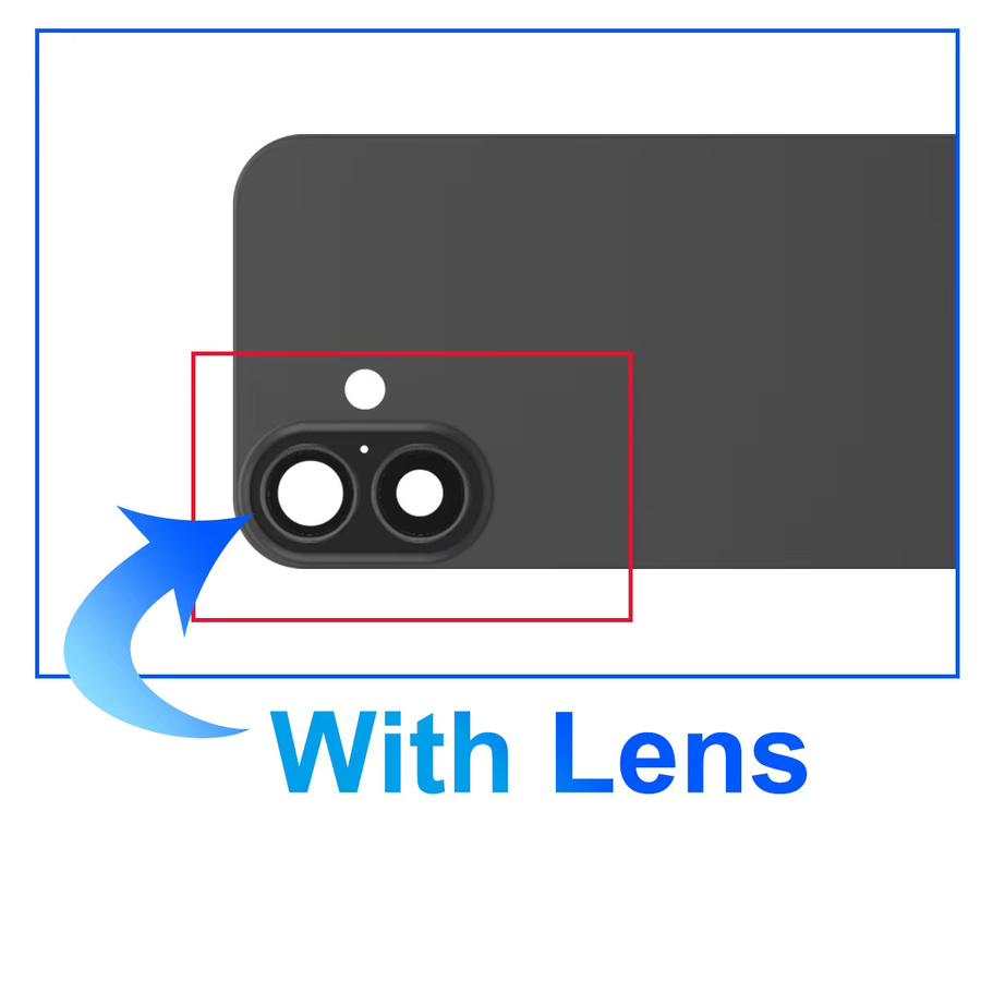 Sinmaytai Ersatz Rückglas mit Kamerarahmen und Klebstoff für iPhone 16/16 Plus in Schwarz - Bild 4