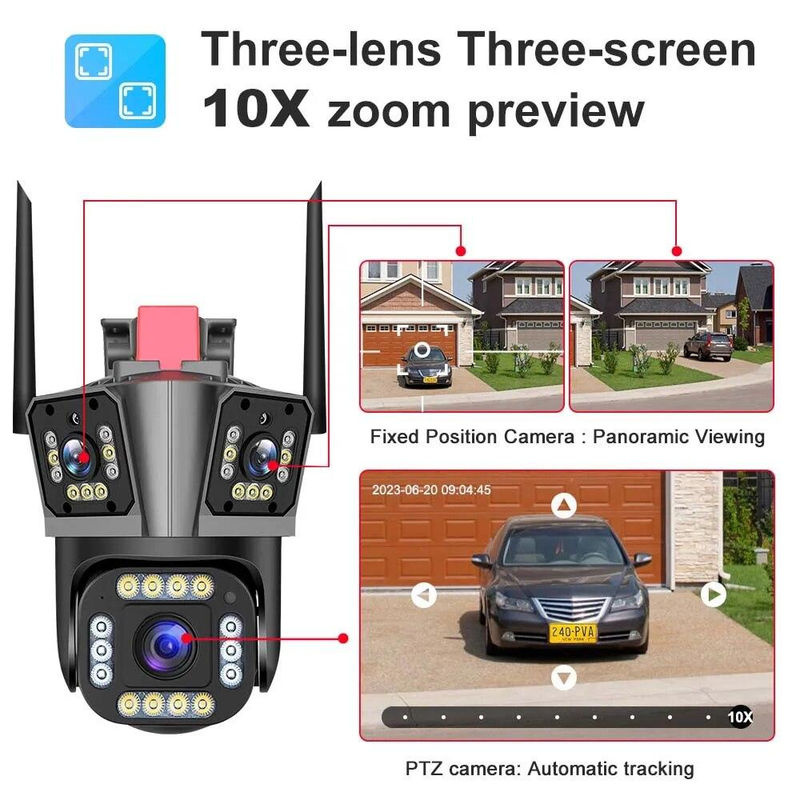 LS VISION 5K 12MP Outdoor Sicherheit Kamera mit WiFi, 10X Zoom, Drei-Objektiv-PTZ und Auto Tracking für die Überwachung - Bild 5