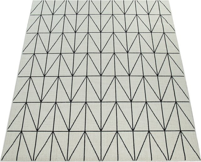 In- & Outdoor-Teppich Bruna Weiß mit geometrischem Skandi-Muster, B/T: 80 x 150 cm - Bild 1