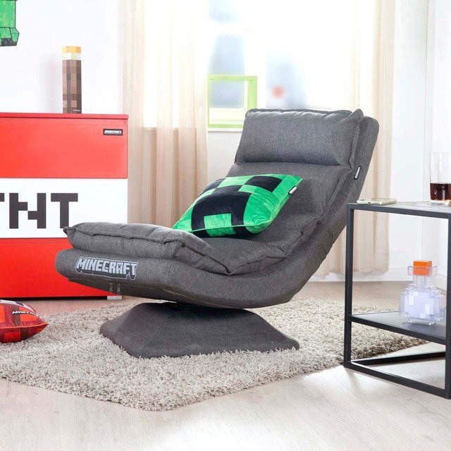 Roba Gaming-Sessel Minecraft grau mit Drehfunktion und Armlehnen, B: 59 cm, H: 83 cm - Bild 1