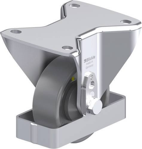 Blickle Stahlblech-Bockrolle BH-PO 100KA-3-ELS-FS in Silber/Grau mit 100mm Rad-Durchmesser und 280kg Tragfähigkeit - Bild 1