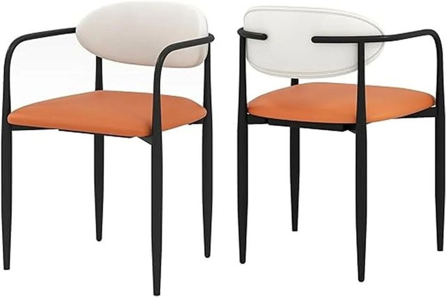 Costway 2er-Set Esszimmerstühle mit gepolsterter Rückenlehne und Armlehnen in modernem Design - Bild 1