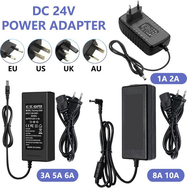 Netzteil Adapter AC 220V 110V zu DC 24V in Schwarz für Router und LED Streifen - Bild 1