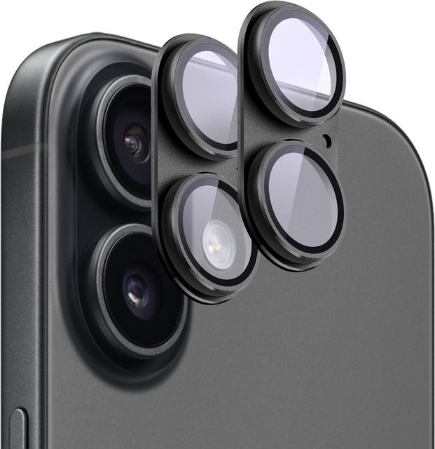 2er-Pack Kameralinsen-Schutz aus gehärtetem Glas für Apple iPhone 17 Air und iPhone 17 Pro Max in Schwarz - Bild 1