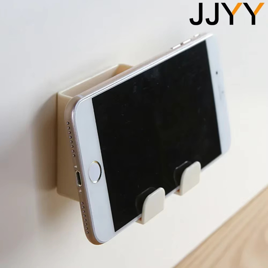 STONEGO Wand-Telefonhalter Organizer in Weiß, multifunktionaler Aufbewahrer ohne Bohren aus Kunststoff - Bild 3