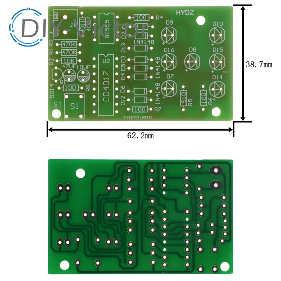Elektronisches DIY-Kit für einen LED-Würfel mit NE555 und CD4017 Modul sowie roten 5 mm LEDs - Bild 3